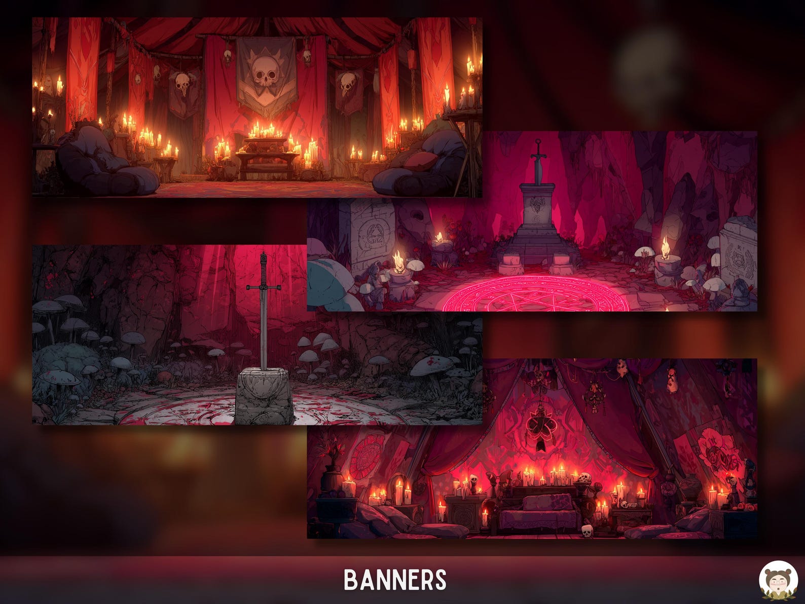 Twitch Overlay Red Lair Animated Stream Overlay Pack Twitch Panels ...