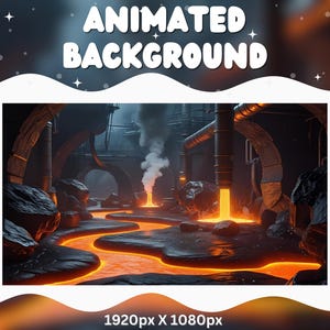 Animierter Lavabach Hintergrund: Nahtloses Looped Vtuber Overlay