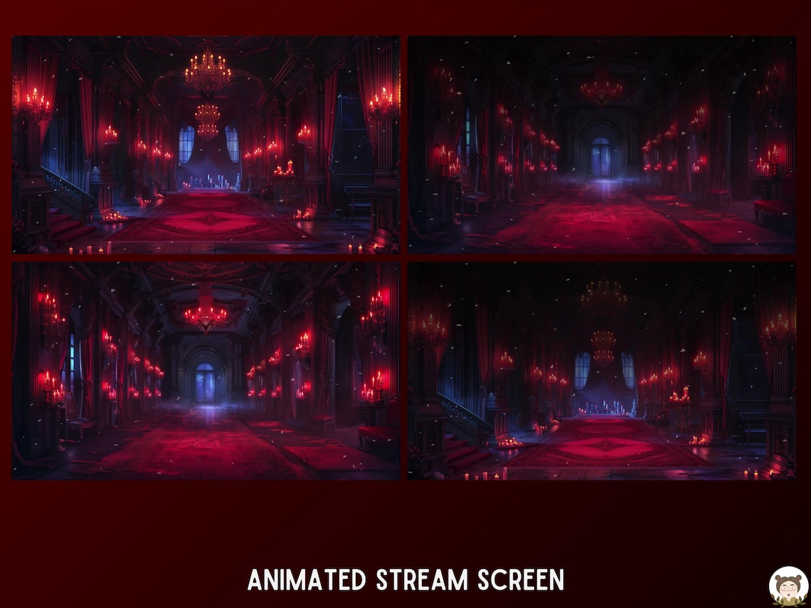 Twitch Overlay Package Red Vampire Lair Animated Stream Overlay Pack ...