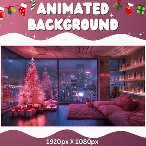 Vtuber Animated Background Christmas Holiday Twitch Fantasy Stream Overlay Vtuber Holiday Background Streaming Vtuber Twitch Christmas Cozy