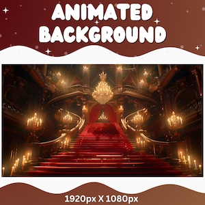 Red Witch Castle Animated Vtuber Background, Fantasy Stream Overlay (Digital Download)