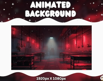 Vtuber Animated Background Halloween Horror Twitch Fantasy haunted Stream Overlay Vtuber Background for Streaming Vtuber Horror Room