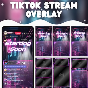 TikTok Stream Overlay Purple Cyberpunk Tiktok Lofi Stream Overlay Purple Vertical Overlay TikTok Live Overlay Skies Cyber Punk Cool Neon