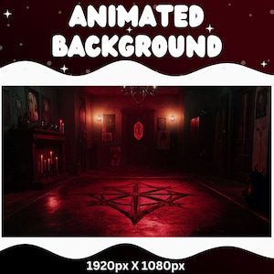 Vtuber Animierter Hintergrund Vtuber Pentagramm Horror Twitch Fantasy Stream Overlay Vtuber Hintergrund für Streamen Vtuber Red Room Vampire