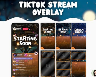 TikTok Stream Overlay vampire lair Tiktok Fantasy Stream Overlay Purple Vertical Overlay TikTok Live Overlay Red Vampire Halloween Orange