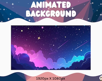 Fondo animado de Vtuber Púrpura Lofi Neon Twitch Cozy Stream Overlay Vtuber Dormitorio Fondo en bucle para transmitir Vtuber Lofi Room