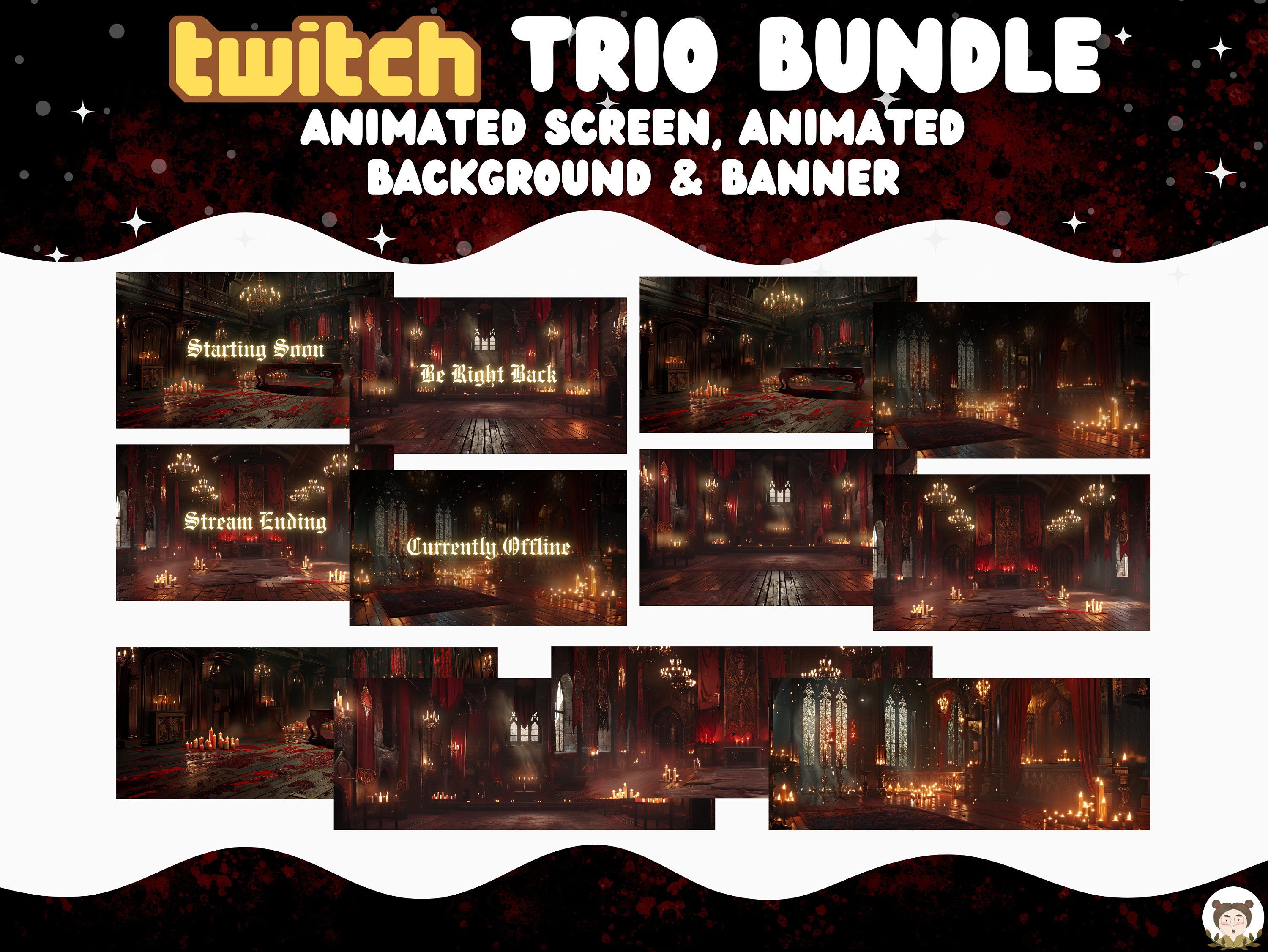 Vtuber Animated Background Red Vampire Lair Twitch Fantasy Stream ...