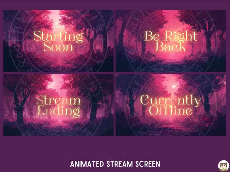 Twitch Overlay Package Cute Lair Animated Stream Overlay Pack Twitch ...