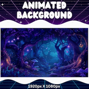 Vtuber Animierter Hintergrund Lila Hexe Twitch Fantasy Stream Overlay Vtuber Nahtlos geschlungener Hintergrund für Livestreaming Vtuber Lila Raum