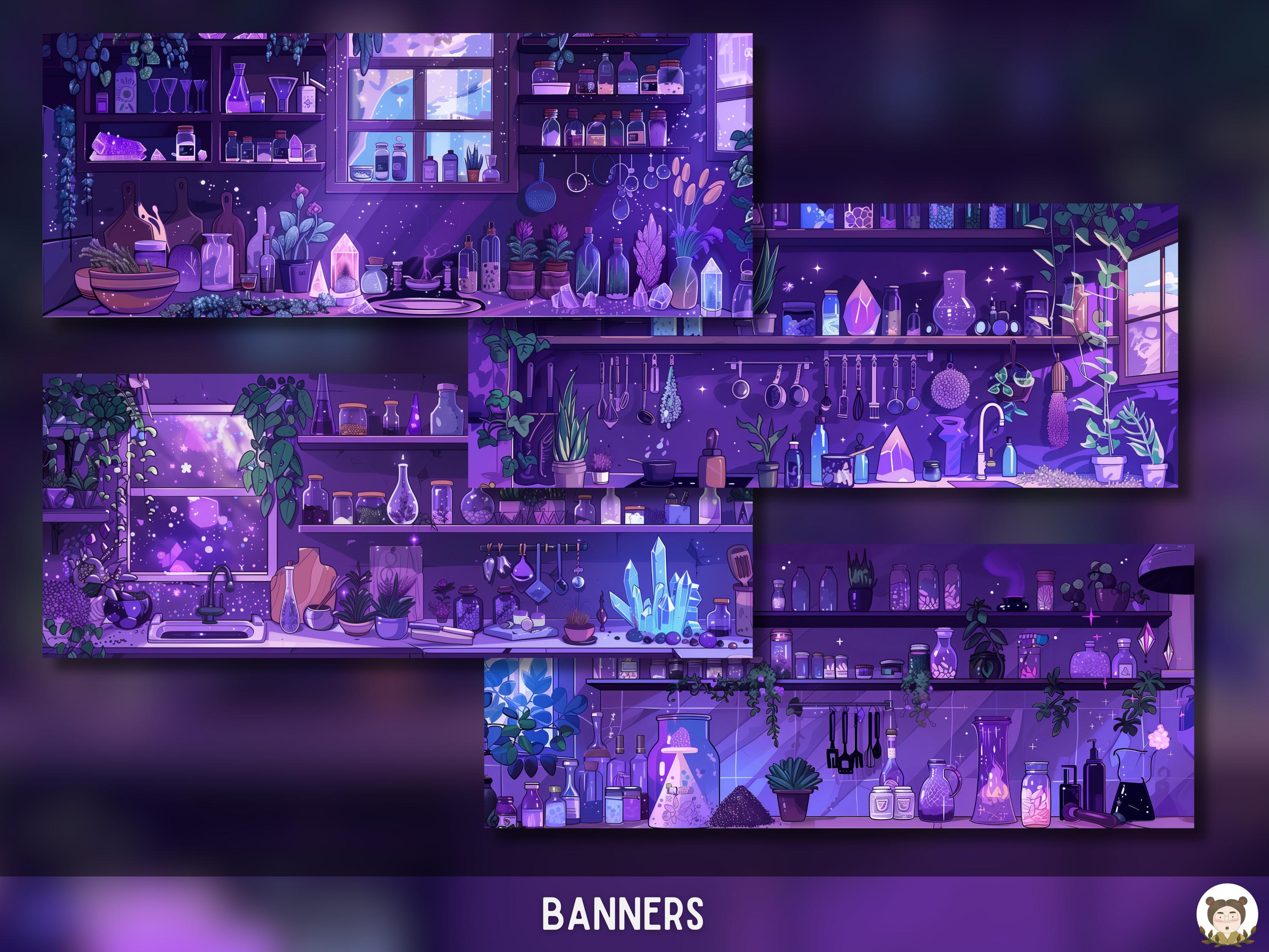 Twitch Overlay Package Purple Vampire Lair Animated Stream Overlay Pack ...