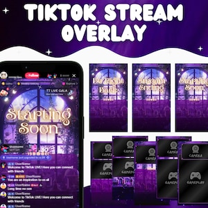 TikTok Stream Overlay Purple Witch Tiktok Fantasy Stream Overlay Purple Vertical Overlay TikTok Live Overlay Purple Witch Halloween