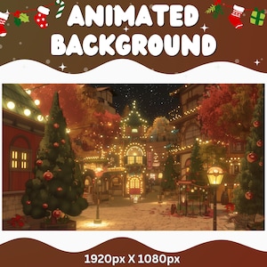 Vtuber アニメーション背景 クリスマス ホリデー Twitch ファンタジー ストリーム オーバーレイ Vtuber ホリデー 背景 ストリーミング Vtuber Twitch クリスマス タウン