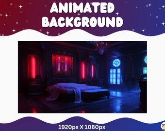 Vtuber Halloween Animated Background halloween stream overlay animated background Horror Room Creepy Vtuber Background for Streaming Haunted