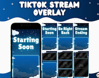 Nakładka strumienia TikTok Blue Sky Skies Nakładka strumienia TikTok Fantasy Blue Stream Nakładka pionowa Blue Stream Nakładka na żywo TikTok Blue Atmosphere Lofi