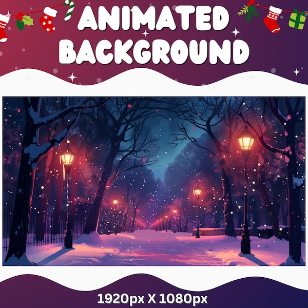 Vtuber Animated Background Christmas Holiday Twitch Fantasy Stream Overlay Vtuber Holiday Background Streaming Vtuber Twitch Christmas Cozy