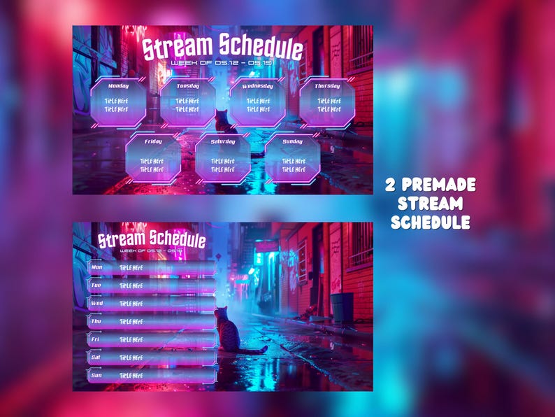 Stream Schedule Cyberpunk Twitch Fantasy Stream Customizable Schedule ...