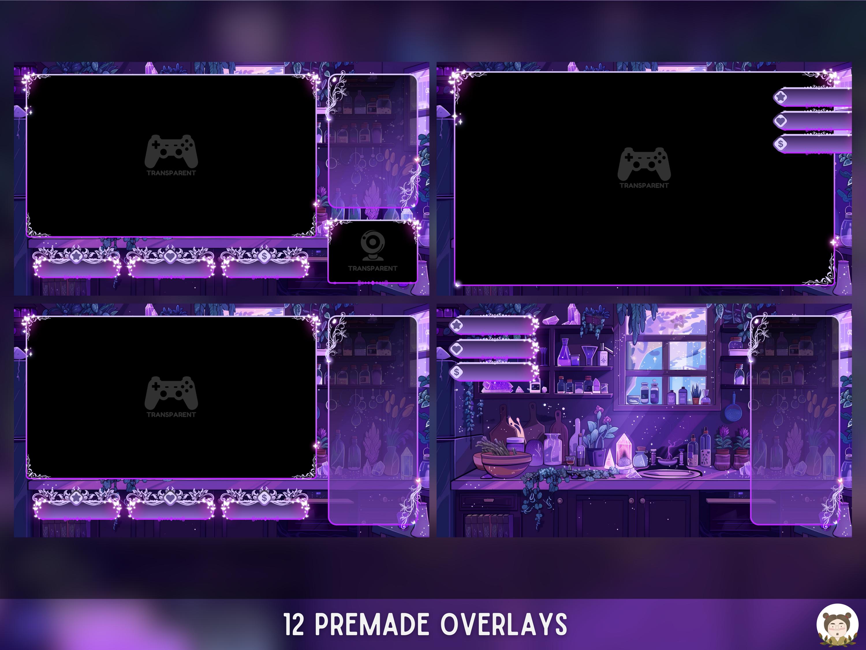 Twitch Overlay Package Purple Vampire Lair Animated Stream Overlay Pack ...