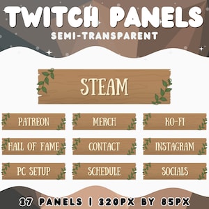 Cottagecore Twitch Panels Nature Twitch Panels Cute Twitch Panels Plant Stream Panels Cottagecore Twitch Overlay Cute Overlay Kawaii Panels
