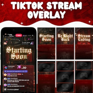 TikTok Stream Overlay Red vampire lair Tiktok Fantasy Stream Overlay Purple Vertical Overlay TikTok Live Overlay Red Vampire Halloween