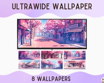 Pink ultra wide wallpaper Japanese ultrawide wallpaper ultrawide wallpaper Lofi Computer Background Widescreen Wallpaper Desktop Background