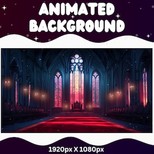 Fond d&#39;écran animé Vtuber Pentagramme horreur Twitch Fantasy Stream Overlay Fond d&#39;écran Vtuber pour le streaming Vtuber Red Room Vampire