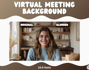 Zoom Background Office Background Virtual Background Bookshelf for Zoom Meetings Zoom background home office virtual background Home office