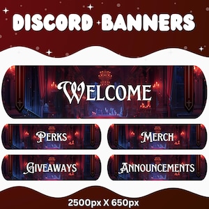 Discord Channel Banners Discord Headers Dividers Discord Grafiken Aesthetic Vampir Rot Discord Horror Haunted Discord Vorlage Discord Vamp Bild 1