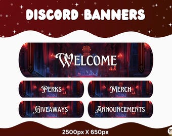 Discord Channel Banners Discord Headers dividers discord graphics Aesthetic Vampire Red Discord Horror Haunted Discord template Discord Vamp