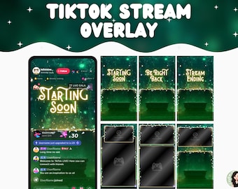 Green Witch TikTok Stream Overlay: Fantasy Skies (Digital Download) Witchy Tiktok Overlay Tiktok Stream Halloween witch cozy