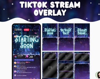 TikTok Stream Overlay Halloween Witch Cute Witch Tiktok Fantasy  Overlay Purple Blue Vertical Overlay TikTok Live Overlay Witch Halloween