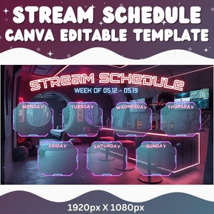 Vampire Lair Stream Schedule Template: Customizable Twitch Canva Design