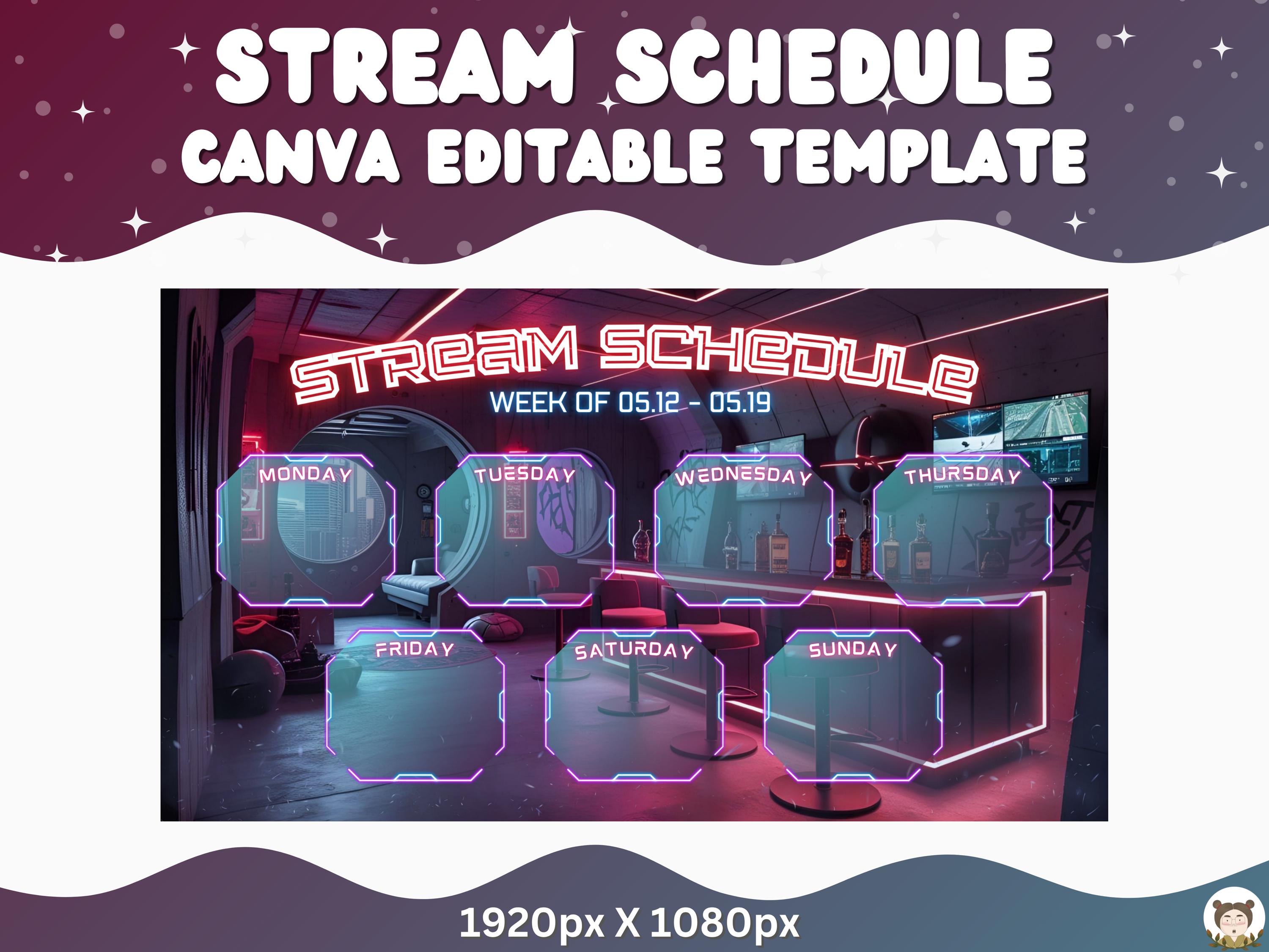 Vampire Lair Stream Schedule Template: Customizable Twitch Canva Design ...