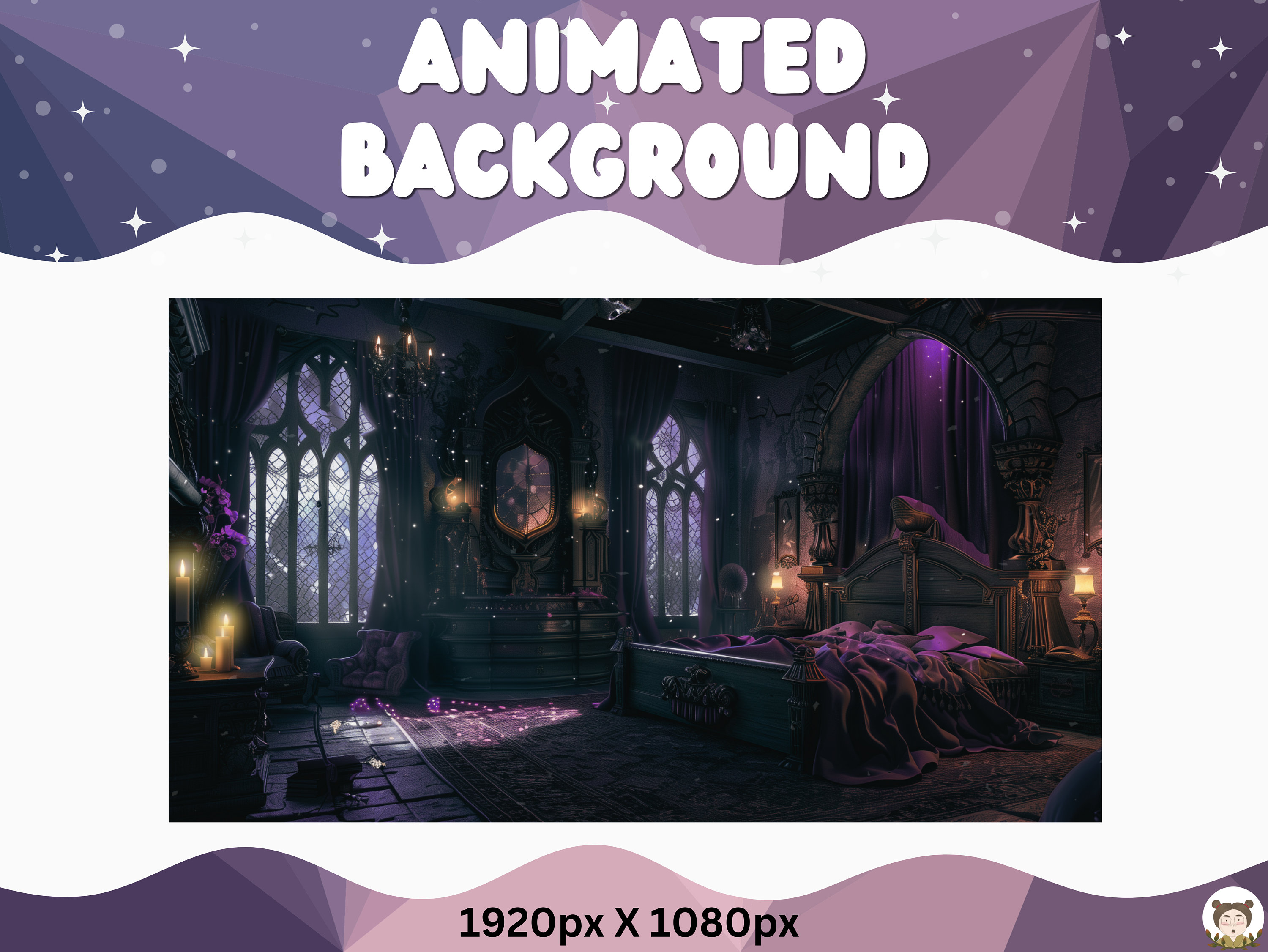 Vtuber Animated Background Purple Lair Twitch Animated Stream Screen ...