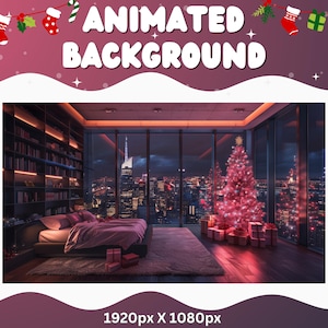 Vtuber アニメーション背景 クリスマス ホリデー Twitch ファンタジー ストリーム オーバーレイ Vtuber ホリデー 背景 ストリーミング Vtuber Twitch クリスマス 居心地の良い