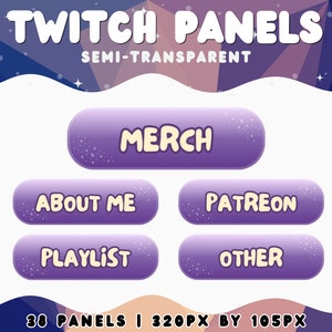 Lila Twitch Panels Semi Transparent Twitch Panels Niedliche Twitch Panels Lila Stream Panels Lila Twitch Overlay Sterne Panels Lila Jelly