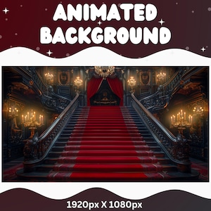 Fond d&#39;écran animé Vtuber Pentagramme horreur Twitch Fantasy Stream Overlay Fond d&#39;écran Vtuber pour le streaming Vtuber Red Room Vampire