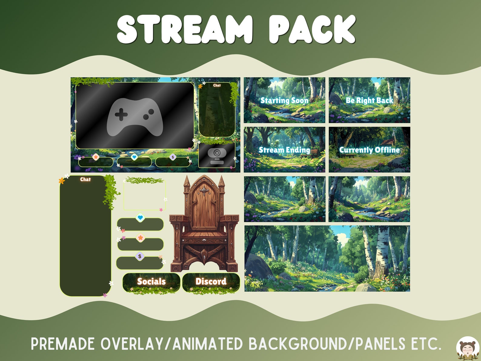 Twitch Overlay Package Cozy Background Twitch Overlay Animated Stream ...