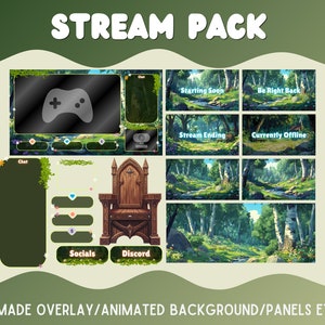 Twitch Overlay Package cozy background twitch overlay Animated Stream cottage core Spring cozy stream Twitch Stream Overlay Garden Spring