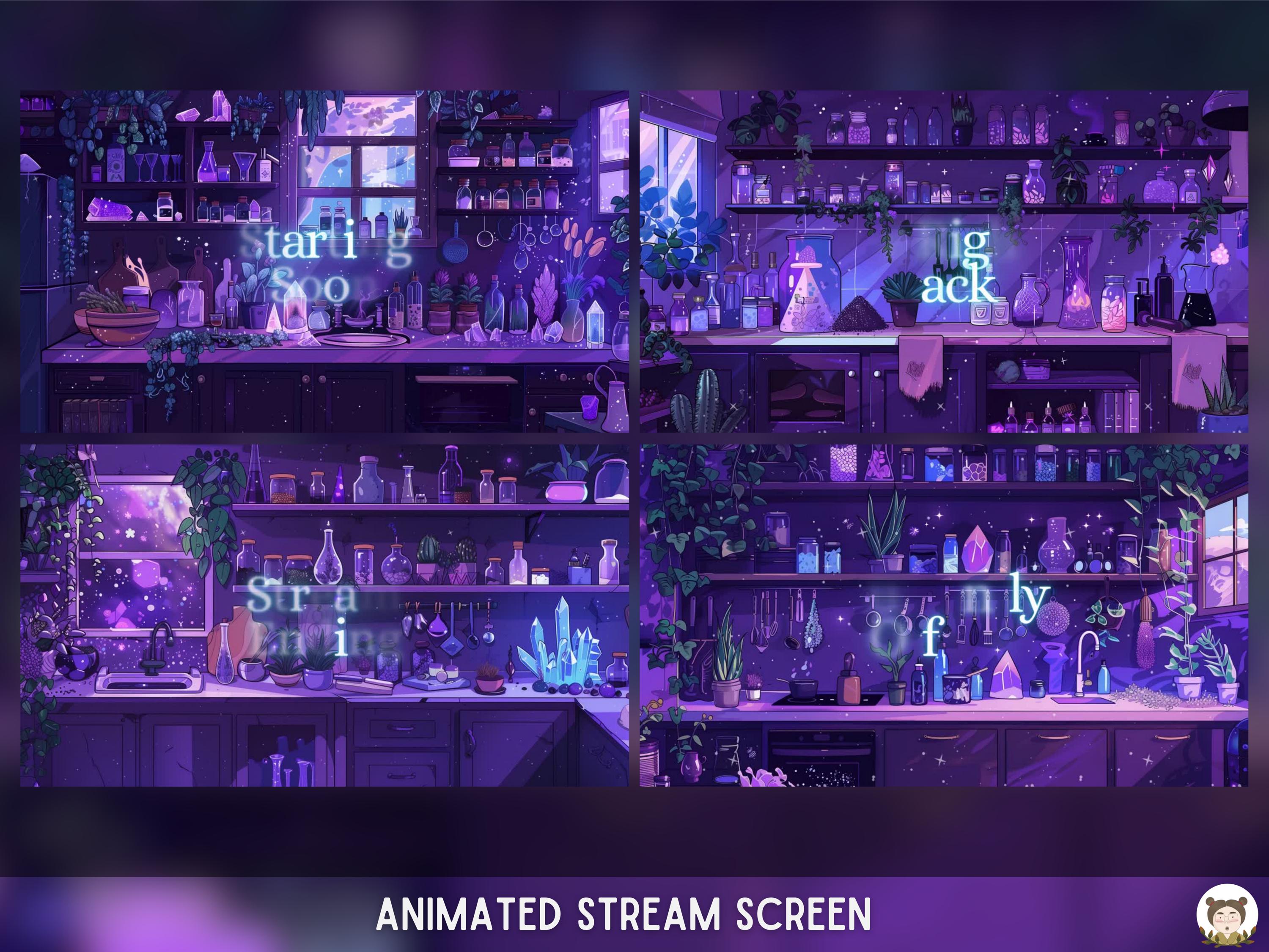 Twitch Overlay Package Purple Vampire Lair Animated Stream Overlay Pack ...