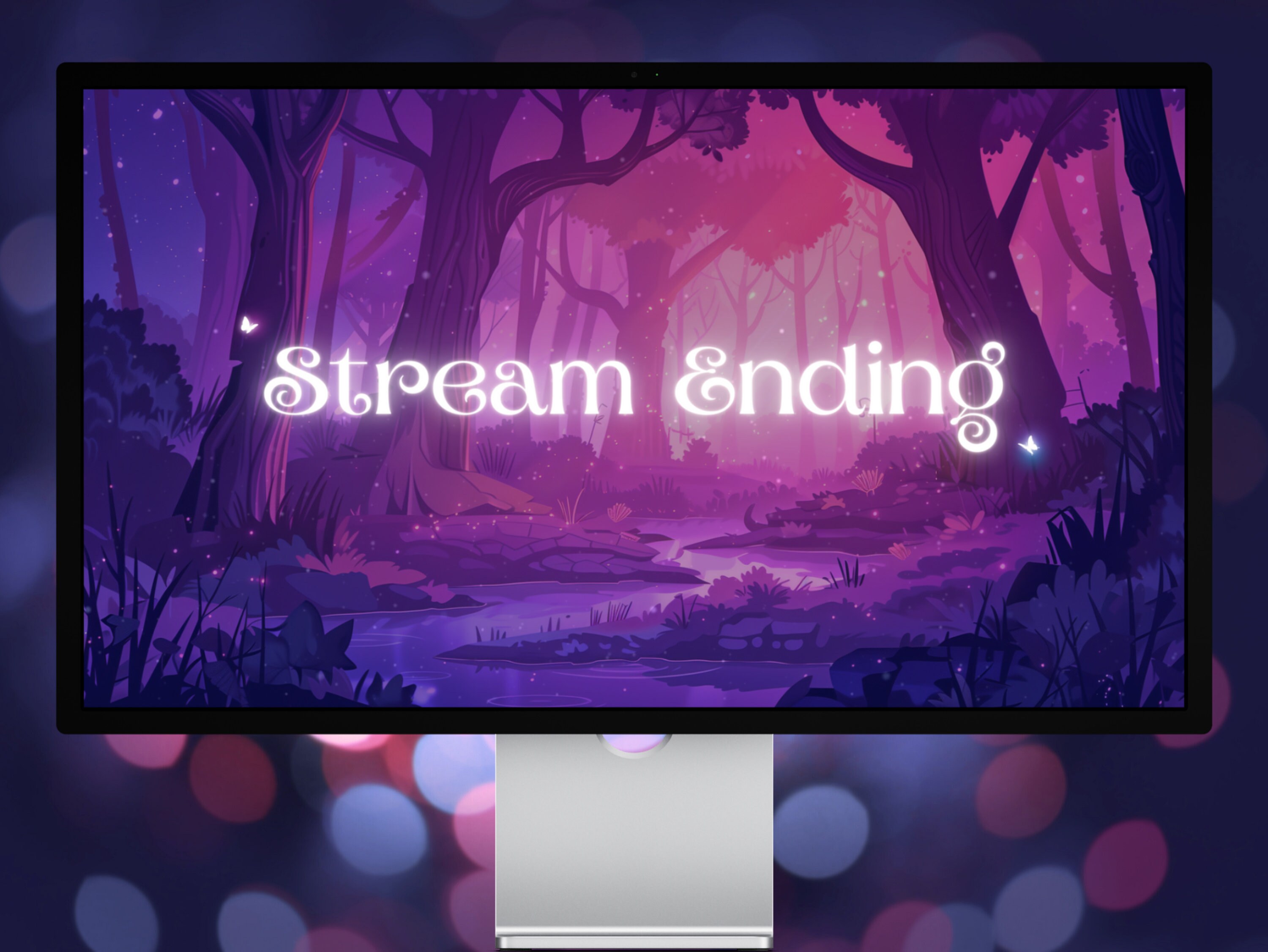 Side Stream Purple Color Animated Stream Screen Overlay Purple for Twitch Purple Twitch Overlay ...