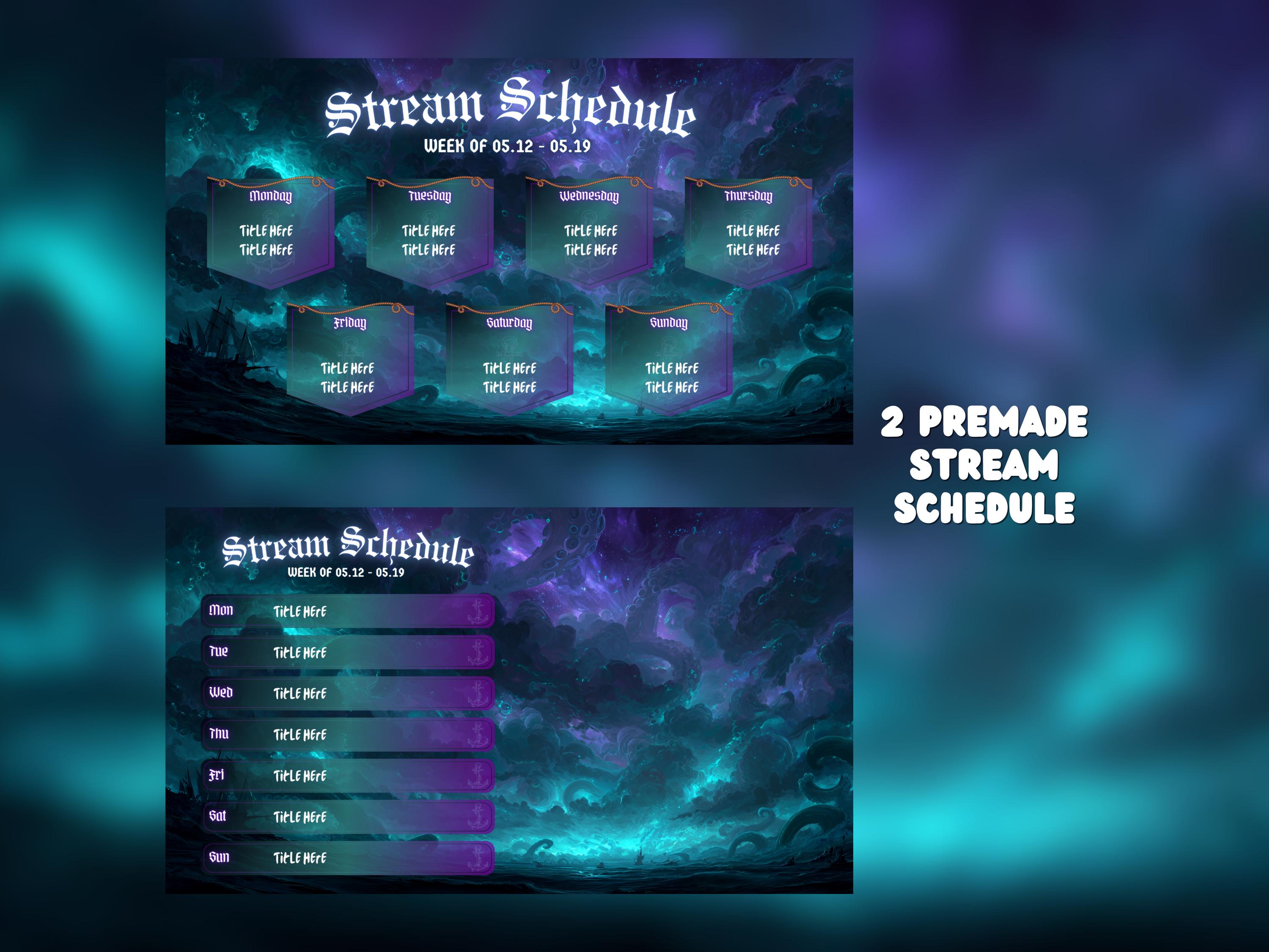 Stream Schedule Halloween Twitch Fantasy Stream Customizable Schedule ...