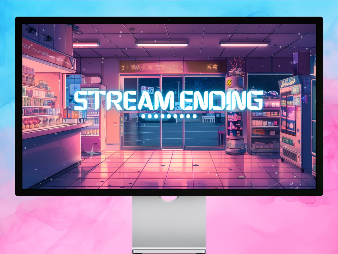 Stream Screens Lofi Store Neon Pink Blue Starting Soon Screen Stream ...