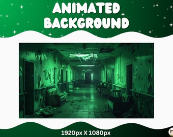 Vtuber Animated Background Scary Horror Haunted Twitch Stream Overlay Vtuber Seamless Looped Background for Streaming Vtuber Halloween Room