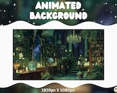 Animated Green Witch Stream Overlay – Cozy Halloween Design (1920x1080)