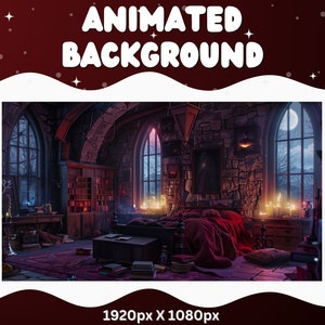 Vtuber Animierter Hintergrund Roter Vampir Twitch Fantasy Stream Overlay Vtuber Nahtlos geschlungener Hintergrund für Livestreaming Vtuber Roten Raum