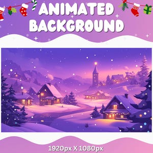 Vtuber Animated Background Christmas Holiday Twitch Fantasy Stream Overlay Vtuber Holiday Background Streaming Vtuber Twitch Christmas Snow