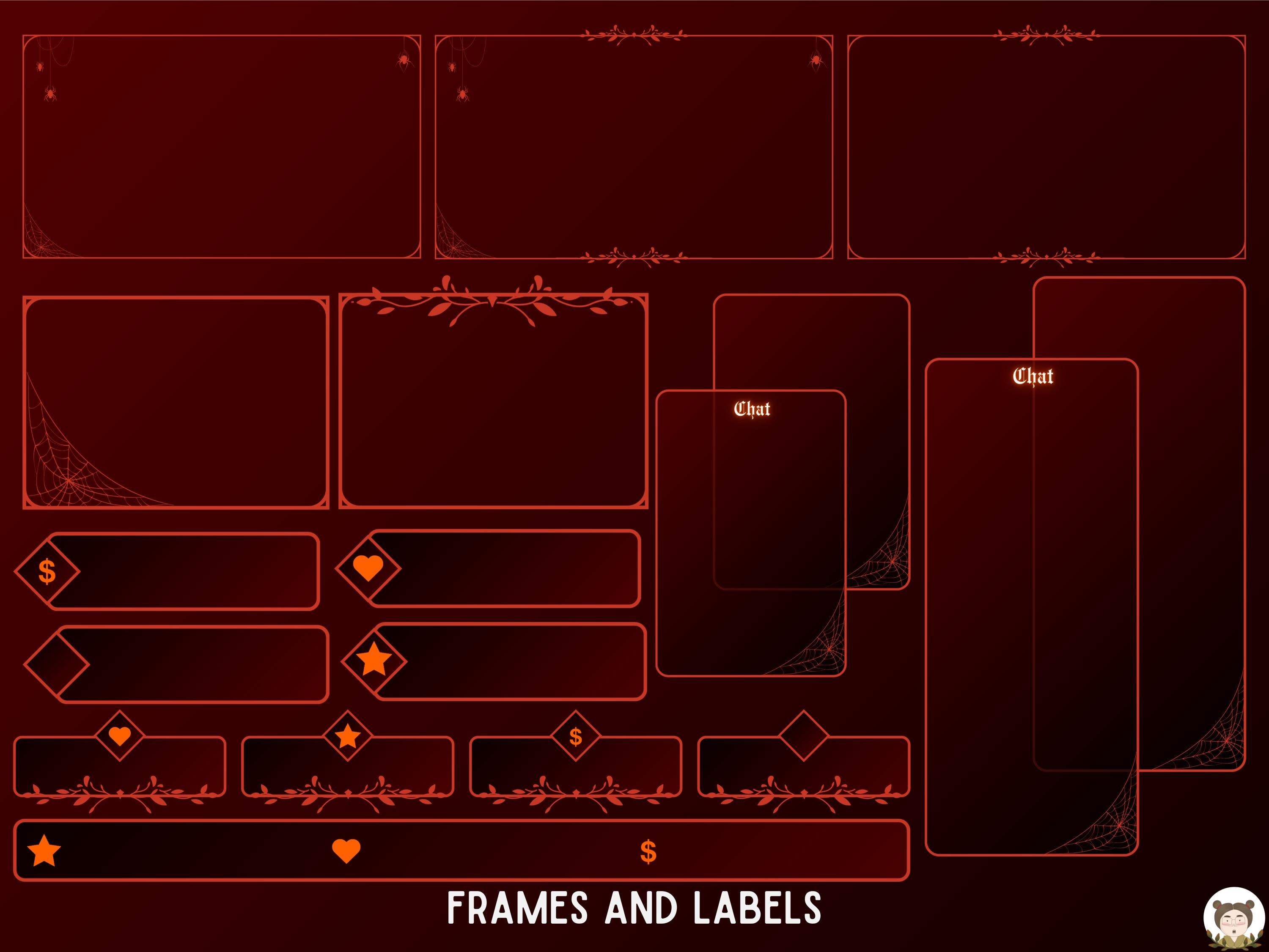 Twitch Overlay Package Red Vampire Lair Animated Stream Overlay Pack ...