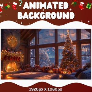 Vtuber Animated Background Christmas Holiday Twitch Fantasy Stream Overlay Vtuber Holiday Background Streaming Vtuber Twitch Christmas Cozy