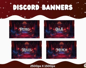 Banners de canal de Discord Encabezados de Discord Divisores Gráficos de Discord Estética Vampiro Discord Rojo Horror Discord Embrujado