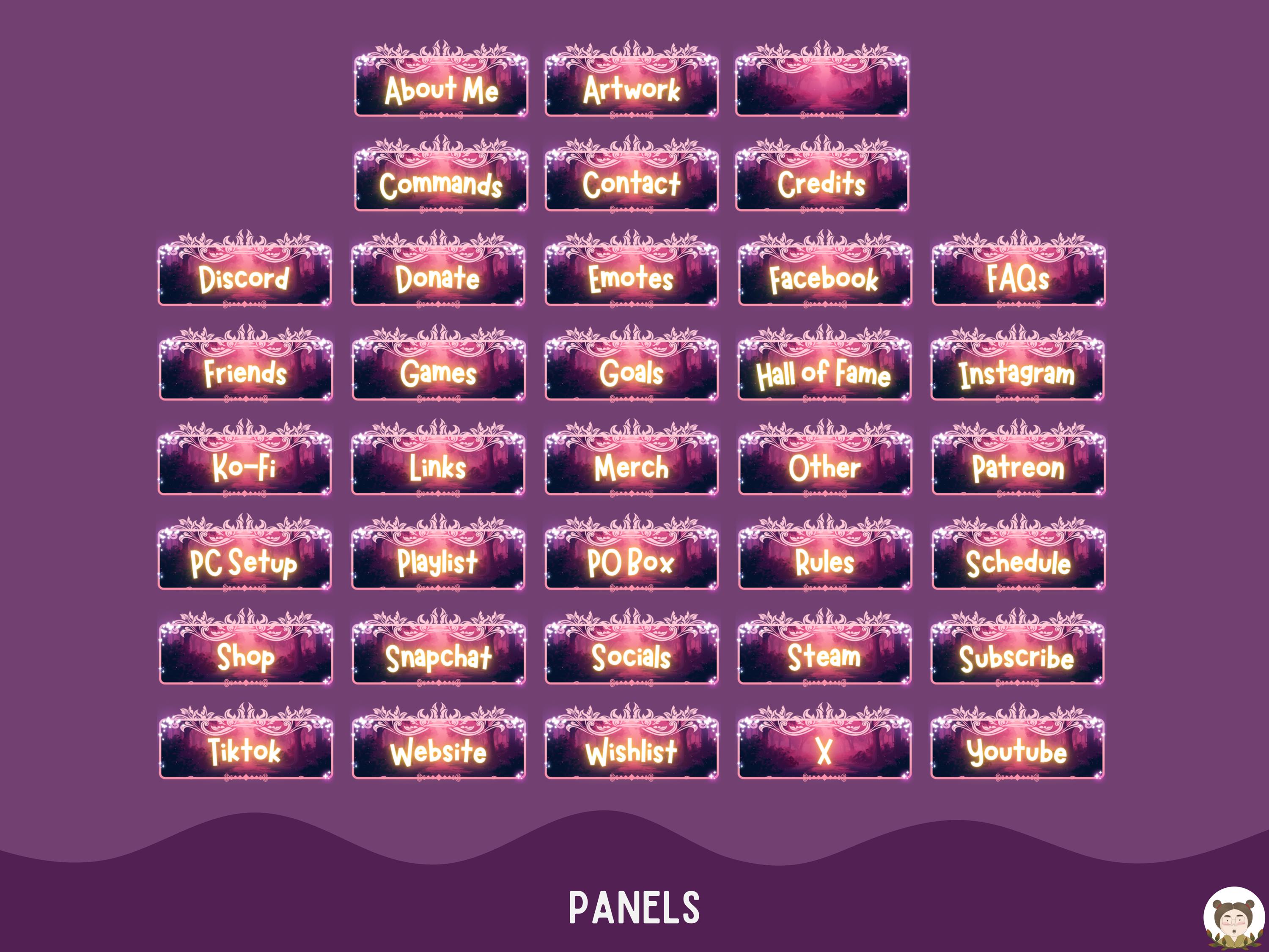 Twitch Overlay Package Cute Lair Animated Stream Overlay Pack Twitch ...